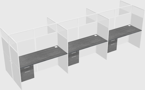 Shared rectangular cubicle