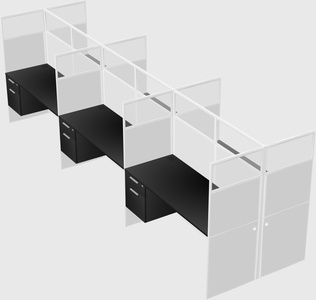 Shared rectangular cubicle