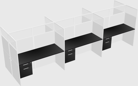 Shared rectangular cubicle
