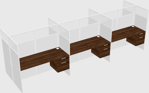 Shared rectangular cubicle