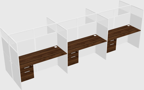 Shared rectangular cubicle