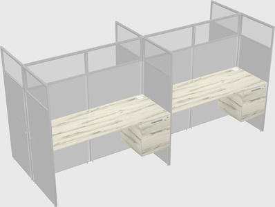 Shared rectangular cubicle