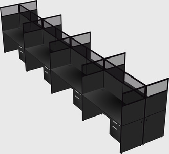 Shared rectangular cubicle
