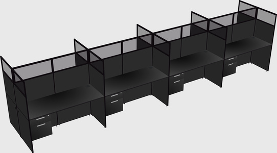 Shared rectangular cubicle