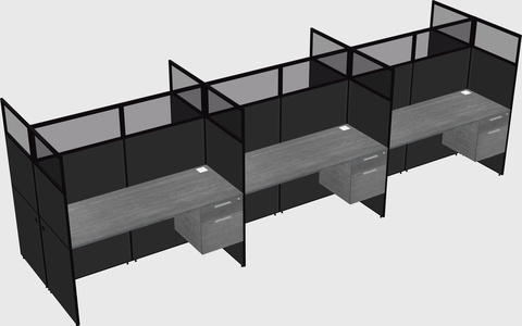 Shared rectangular cubicle