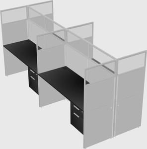 Shared rectangular cubicle