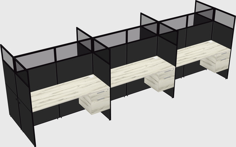 Shared rectangular cubicle