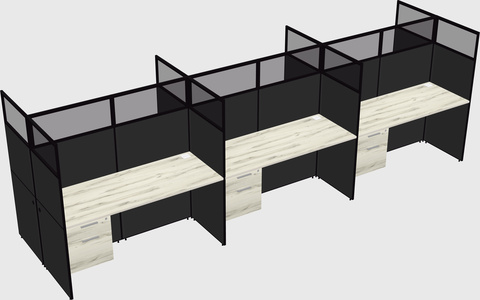 Shared rectangular cubicle
