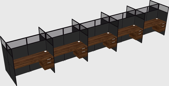 Shared rectangular cubicle