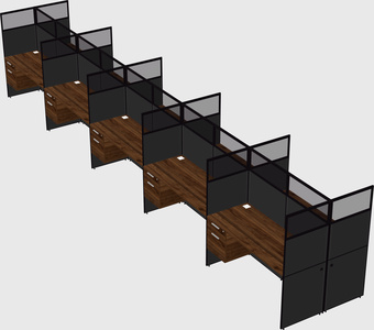 Shared rectangular cubicle