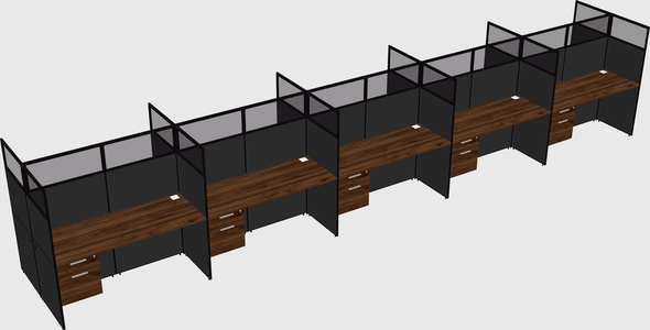 Shared rectangular cubicle