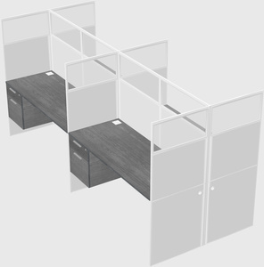 Shared rectangular cubicle