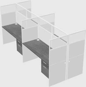 Shared rectangular cubicle