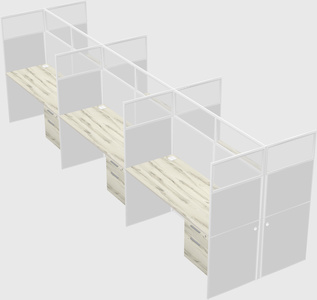 Shared rectangular cubicle