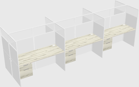 Shared rectangular cubicle