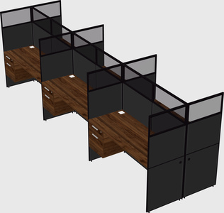 Shared rectangular cubicle