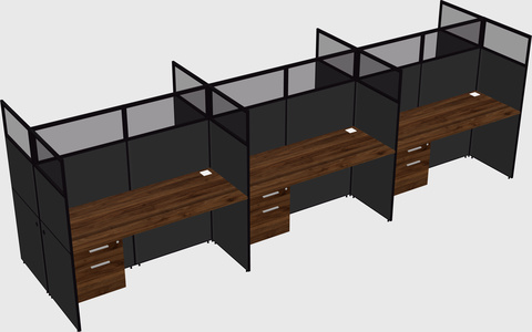 Shared rectangular cubicle