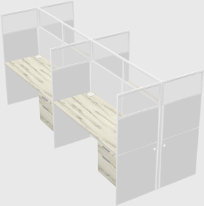 Shared rectangular cubicle