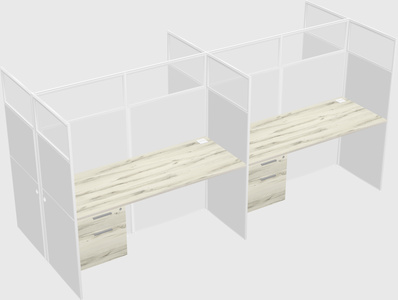 Shared rectangular cubicle