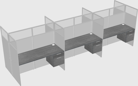 Shared rectangular cubicle