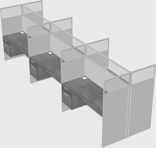 Shared rectangular cubicle