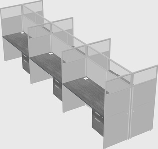 Shared rectangular cubicle