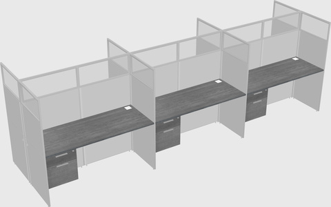 Shared rectangular cubicle