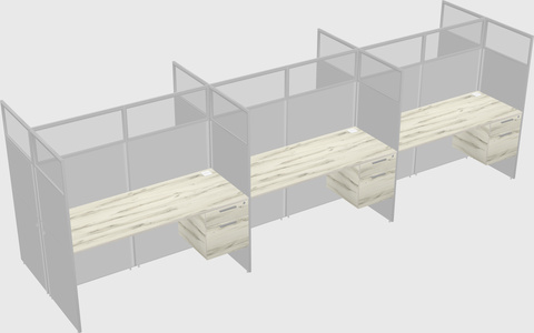 Shared rectangular cubicle