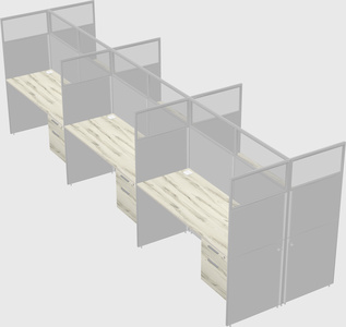Shared rectangular cubicle