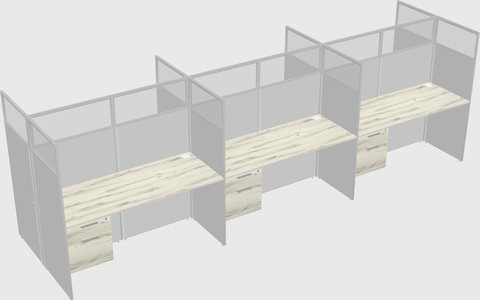 Shared rectangular cubicle