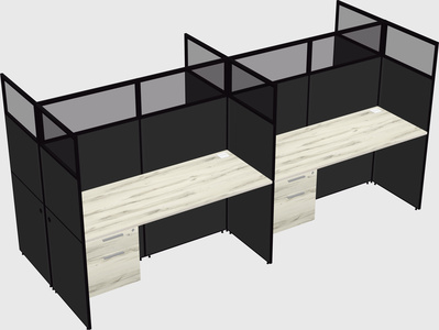 Shared rectangular cubicle