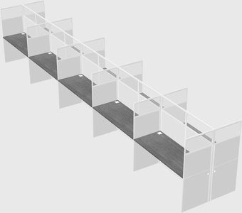 Shared rectangular cubicle