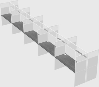 Shared rectangular cubicle