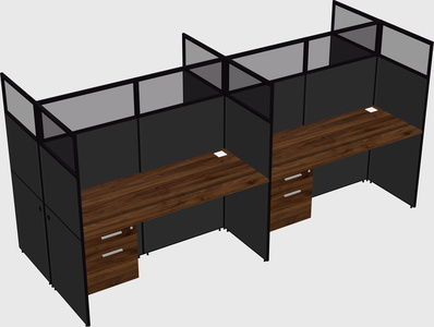 Shared rectangular cubicle