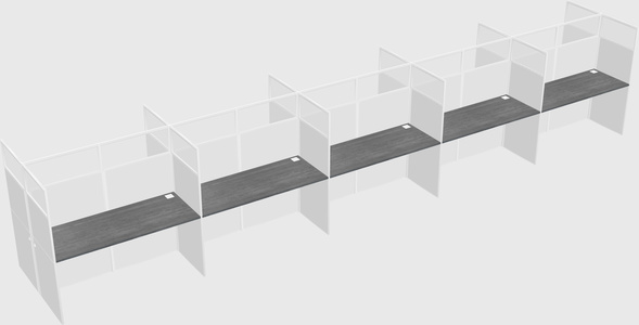 Shared rectangular cubicle