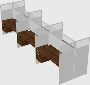 Shared rectangular cubicle