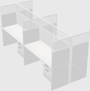 Shared rectangular cubicle