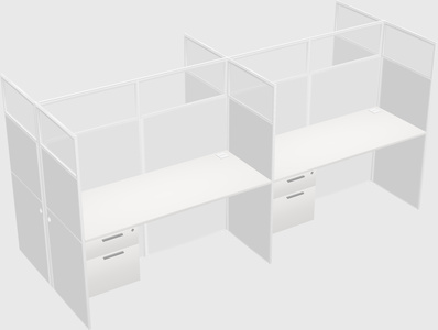 Shared rectangular cubicle