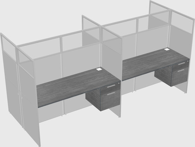 Shared rectangular cubicle