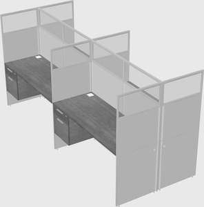 Shared rectangular cubicle