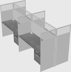 Shared rectangular cubicle