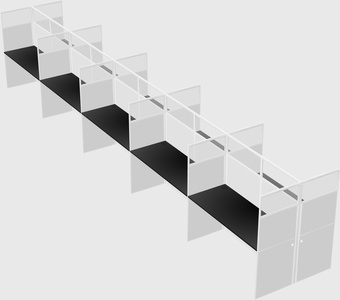 Shared rectangular cubicle