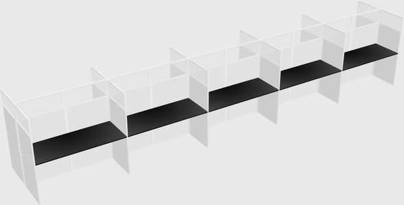 Shared rectangular cubicle