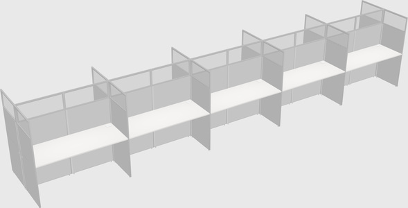 Shared rectangular cubicle