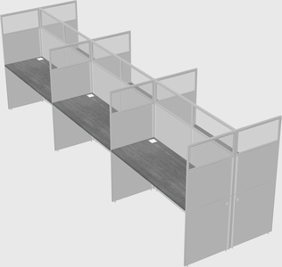 Shared rectangular cubicle