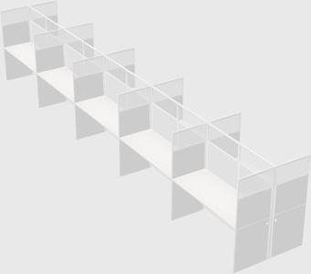 Shared rectangular cubicle