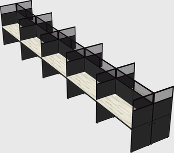 Shared rectangular cubicle
