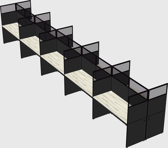 Shared rectangular cubicle