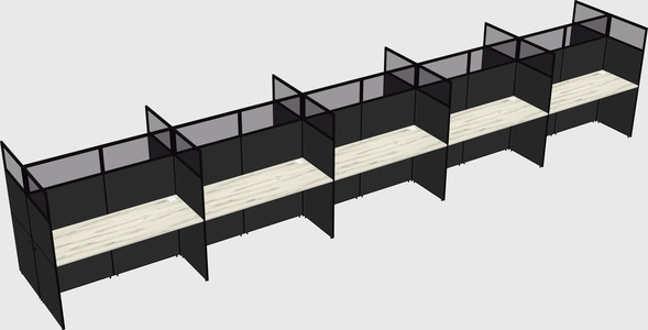 Shared rectangular cubicle