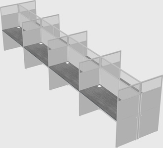 Shared rectangular cubicle